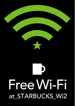 スターバックス無料Wi-Fiはこのステッカーのある店舗で利用できる