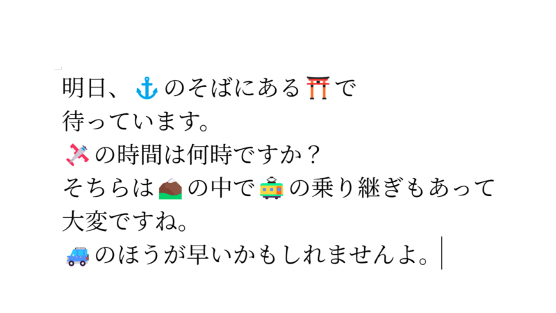 「Map Symbols 」を使ってWriterで書いた例