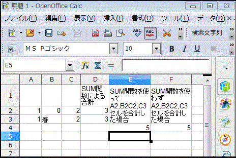 SUM関数-OpenOfficeCalc