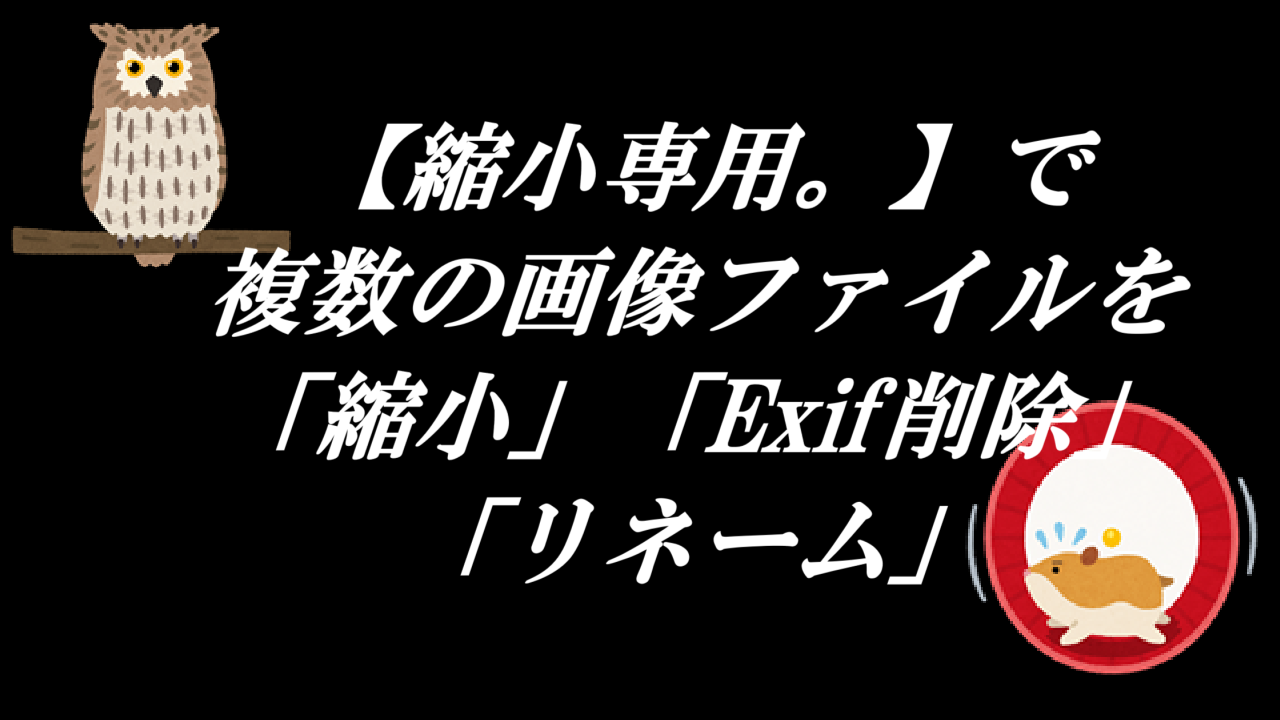 【縮小専用。】で複数の画像ファイルを「縮小」「Exif削除」「リネーム」