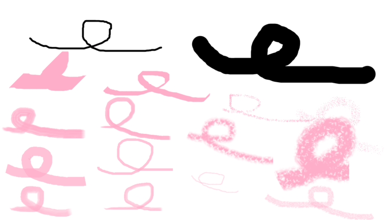 ブラシの種類と太さを変えて描画-ブラシで描画する-フルウィンドウ－ペイント