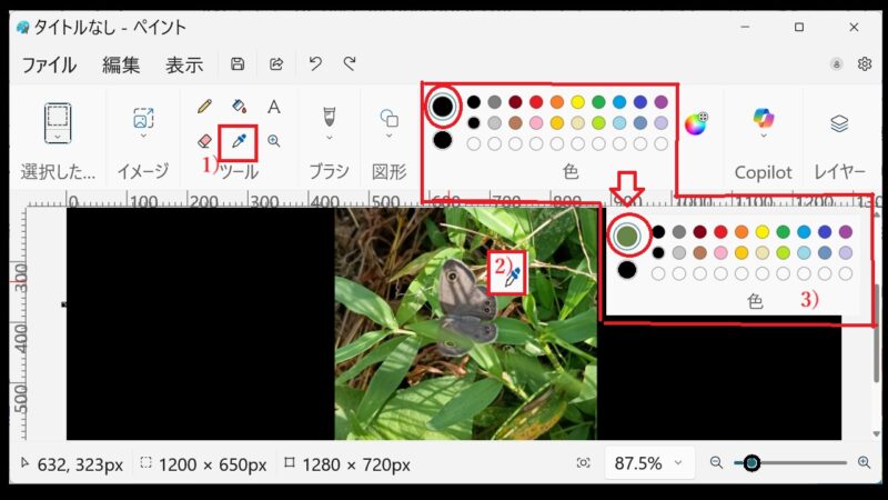 カラーピッカーを使って色を取得-ペイント